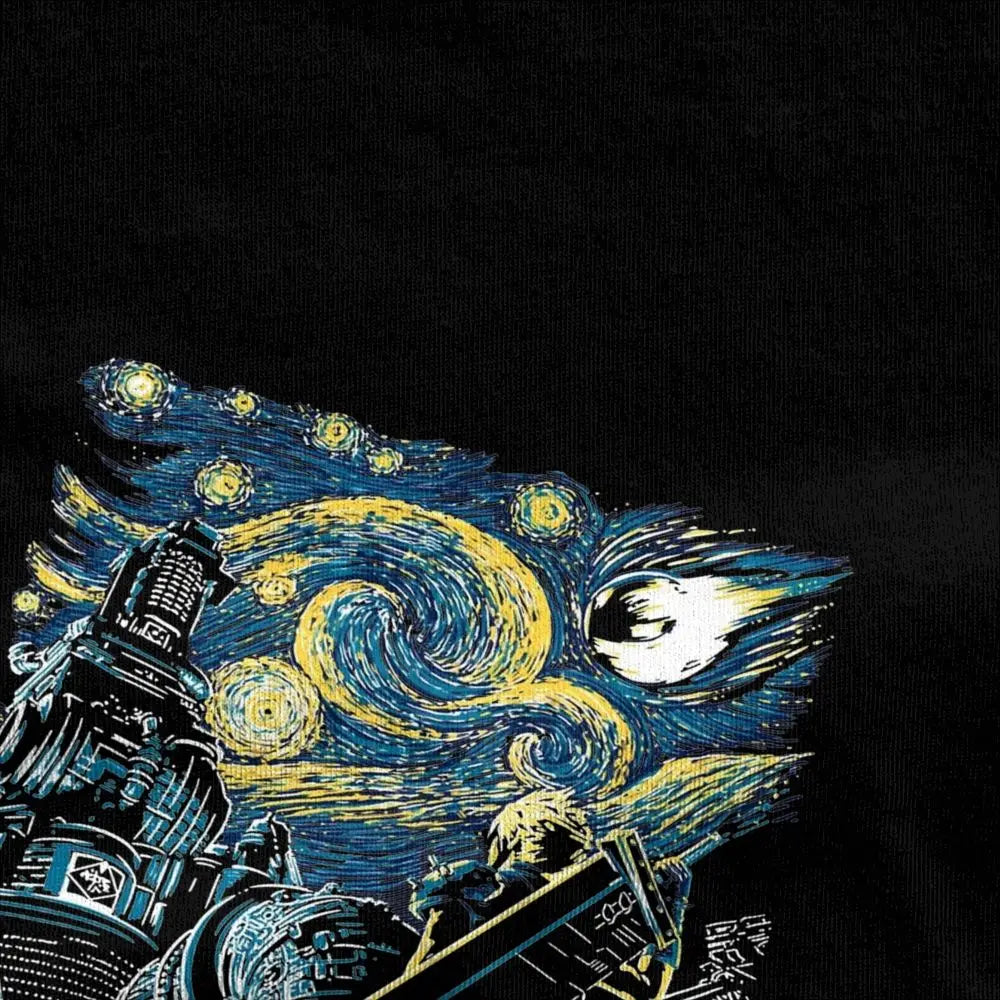 Man T Shirt FF7 Starry Night Final Fantasy VII Remake Cloud Strife T-Shirts Hip Hop Summer Tees Y2K Loose Pure Cotton Clothing