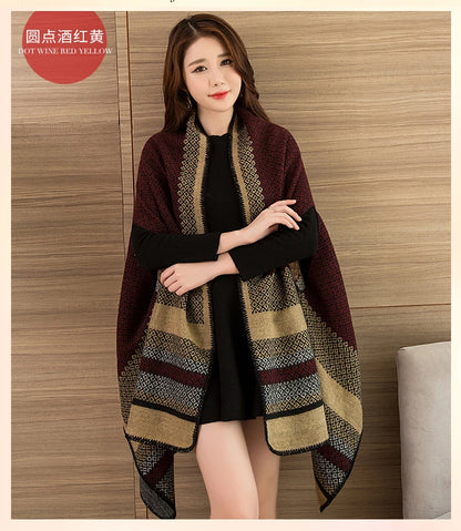 Luxury Shawl Women's Outer Wear Thickened Cashmere High-end Autumn and Winter Scarf Dual-use 2023 New Cloak Cloak Coat