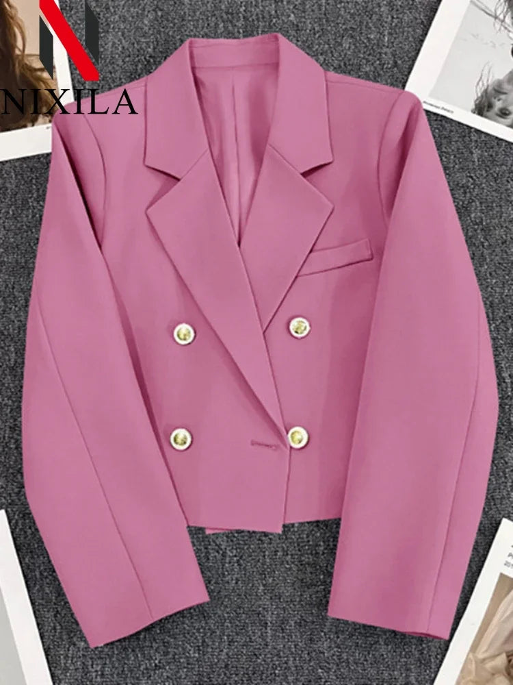 New in Spring Autumn Blazer for Women 2024 Office Lady Jacket Women Korean Fashion Coats Chic Elegant Outerwears Women's Clothes