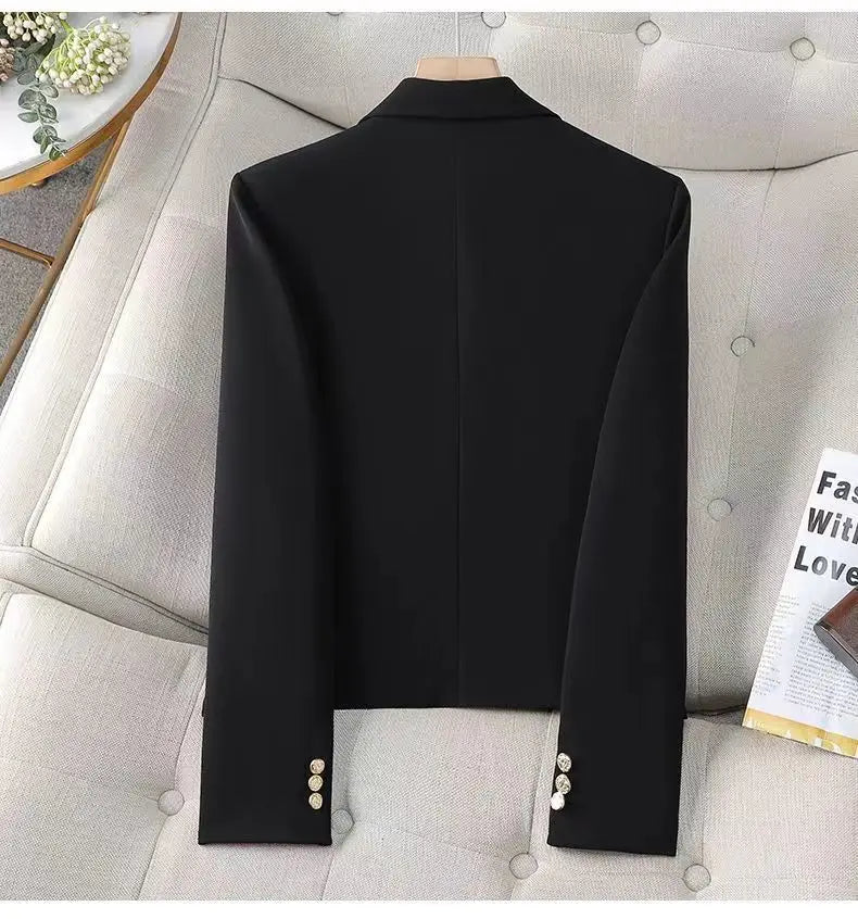 Women's Jacket Chic Elegant All Match Casual Office Work Solid Chic Single Button Business Design Fashion Jacket Top