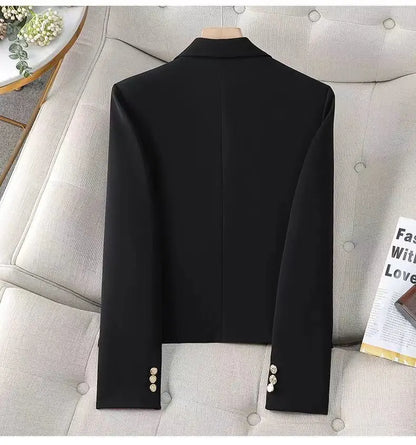 Women's Jacket Chic Elegant All Match Casual Office Work Solid Chic Single Button Business Design Fashion Jacket Top