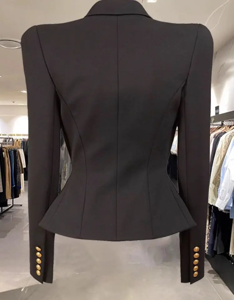 Women Elegant Blazer Solid All-match Long Sleeve Fashion Design Basic Casual Simple Single-breasted Office Lady Coat