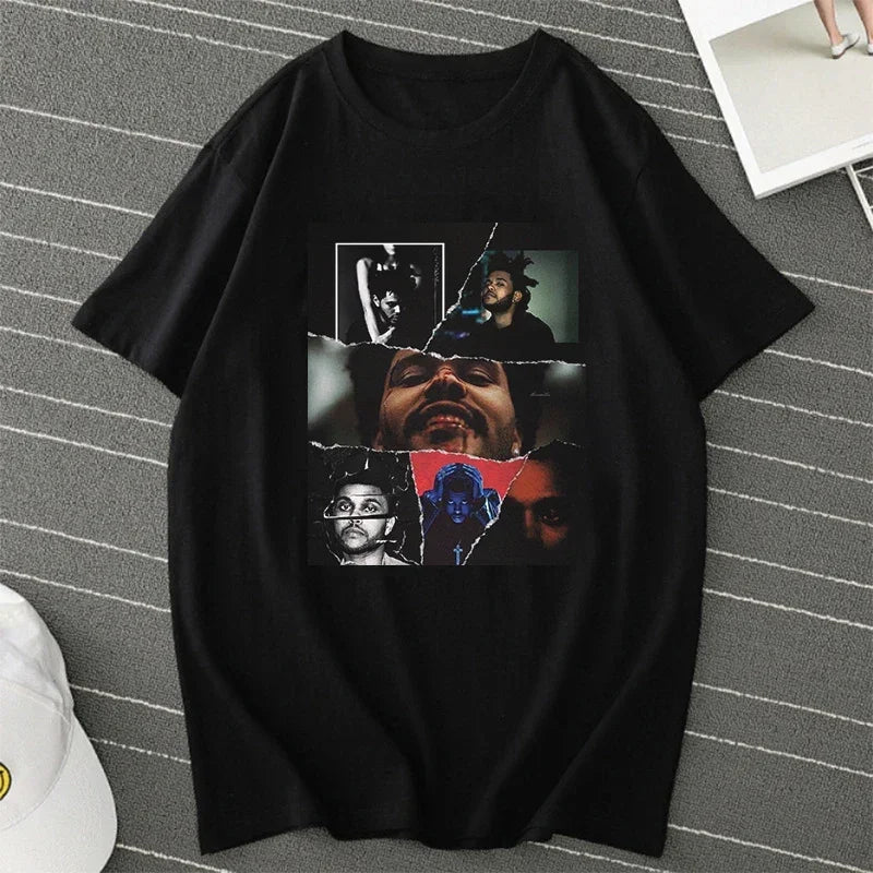 Pop Singer The Weeknd Artist Printed Fashion Man T-shirt Women Harajuku Kawaii Tshirt Streetwear Ullzang T Shirt Korea Style Top