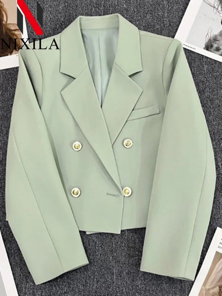 New in Spring Autumn Blazer for Women 2024 Office Lady Jacket Women Korean Fashion Coats Chic Elegant Outerwears Women's Clothes