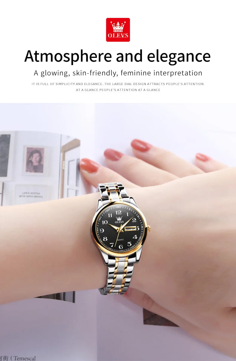 OLEVS 5567 Women's Watch Original Luxury Brand Stainless Steel Waterproof Quartz Women's Watch Elegant Date Zhou Women's watches