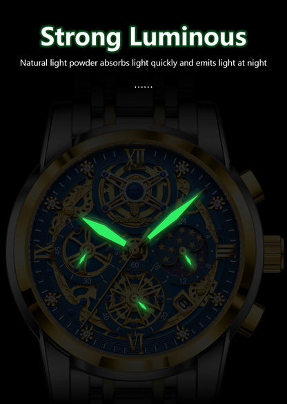 POEDAGAR Luxury High Quality Man Watch Waterproof Luminous Chronograph Date Men Watch Stainless Steel Quartz Men's Watches Reloj