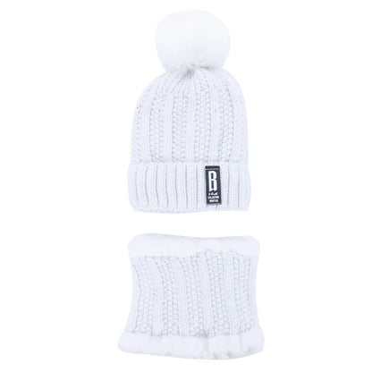 Warm Winter Skullies Beanies Knitted Hat Women Brand High Quality Winter Women Ball Ski Wool Fur Hat Pompoms Hats Knitted Scarf