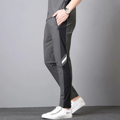 Men's Top Pants Sets Fashion Sports Suits Kpop Sweatpants Xl Clothing Cool No Logo Man T Shirt Polyester Slim Fit Chic Tracksuit