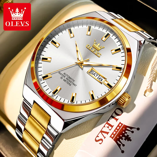 OLEVS 9907 Luxury Man Watch New Multi functional Simplicity Dual Calendar Original Full Automatic Mechanical Men's Wristwatches